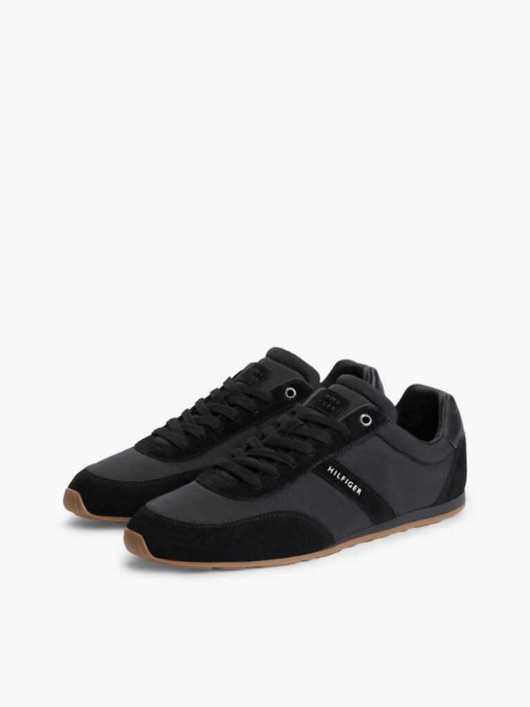 Black Textile Low Profile Trainers  Men