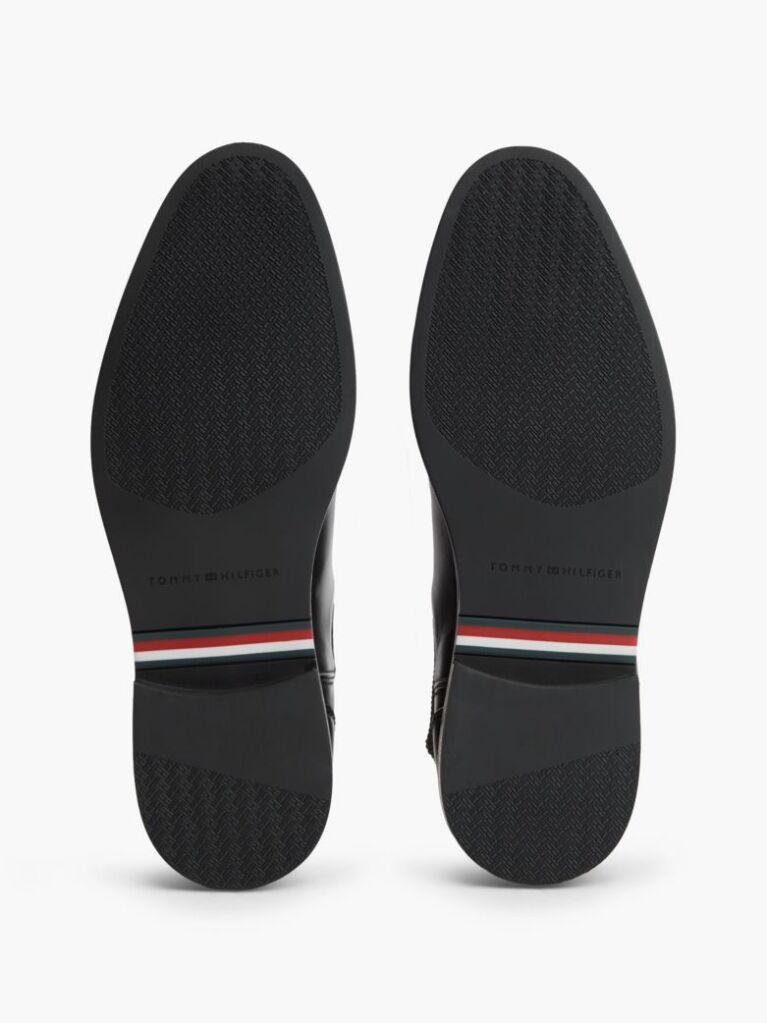 Negru Ghete Chelsea Din Piele Cu Steag  Barbati