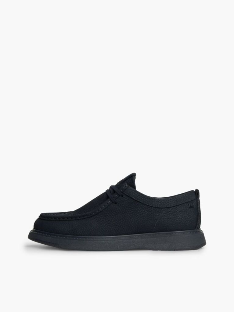 Blue Loaferi Moc Toe Din Piele Cu Sireturi  Barbati