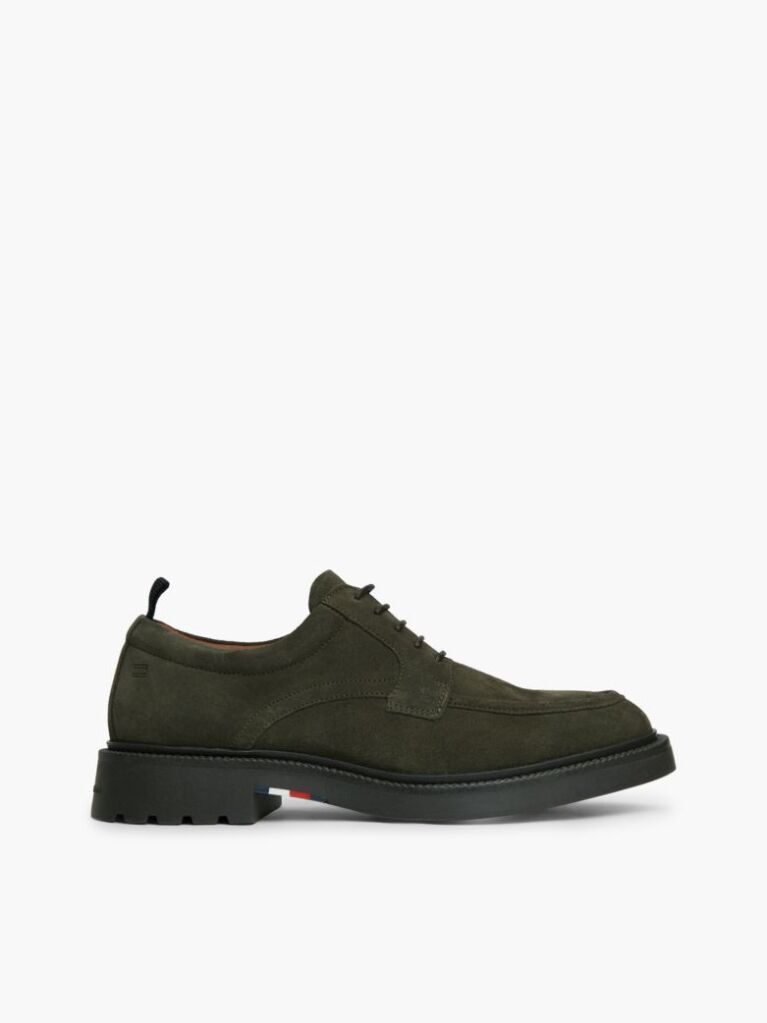 Verde Loaferi Derby Din Suede Cu Sireturi  Barbati