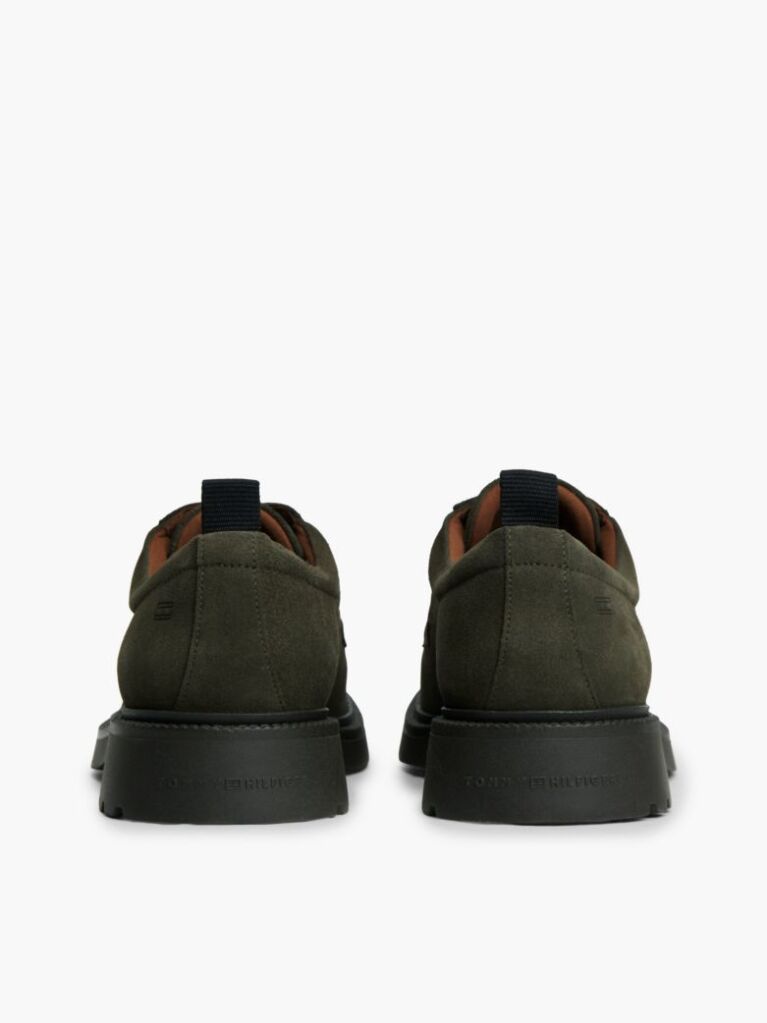 Verde Loaferi Derby Din Suede Cu Sireturi  Barbati