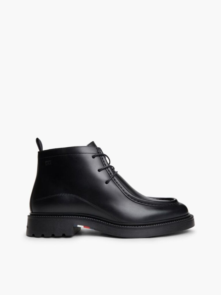 Negru Ghete Chukka Din Piele Cu Sireturi  Barbati