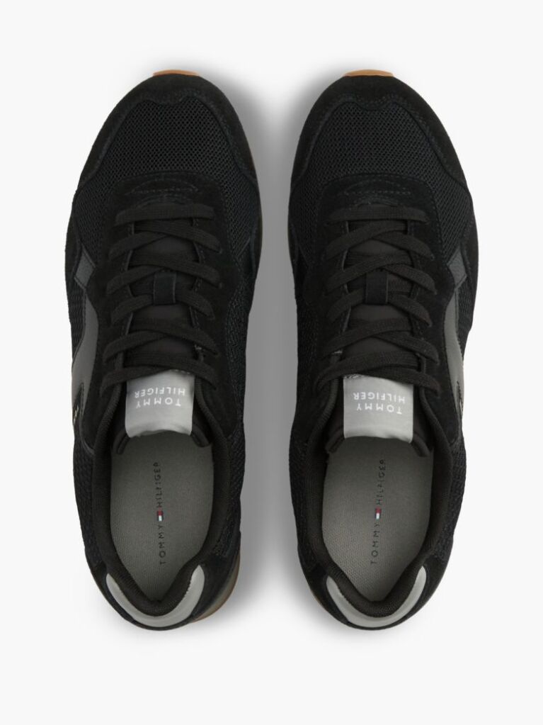 Grey Logo Mixed Texture Trainers  Men