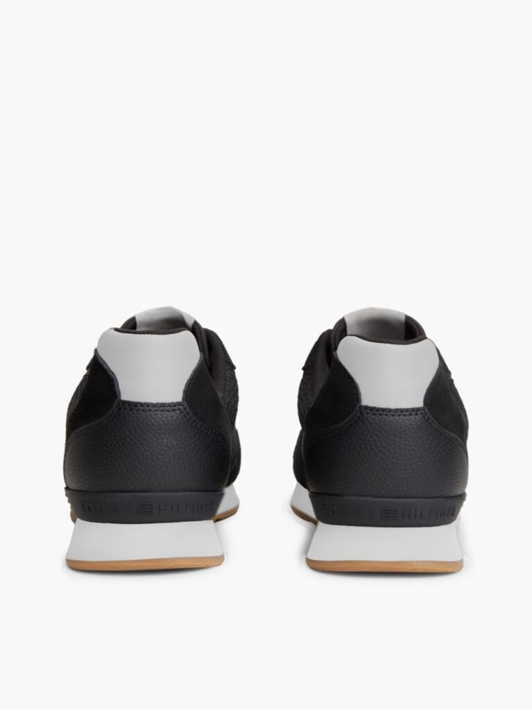 Grey Logo Mixed Texture Trainers  Men