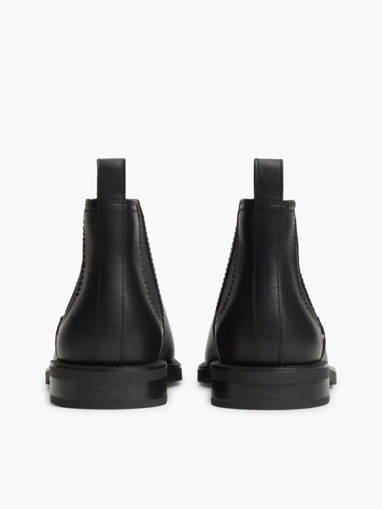Negru Ghete Chelsea Pebble Grain Din Piele  Barbati