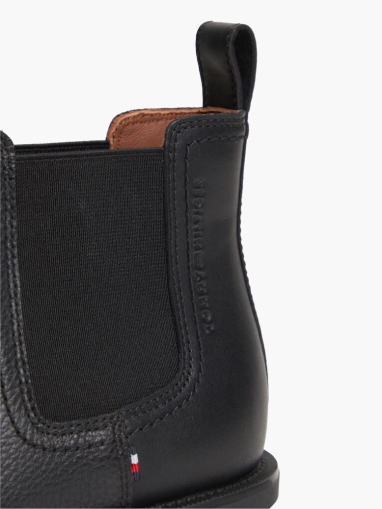 Negru Ghete Chelsea Pebble Grain Din Piele  Barbati