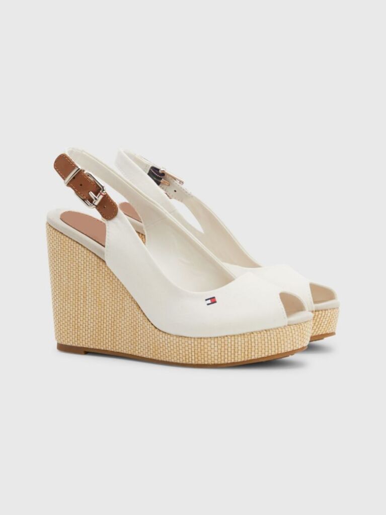 Alb Sandale Cu Toc Pana Iconic Slingback  Femei