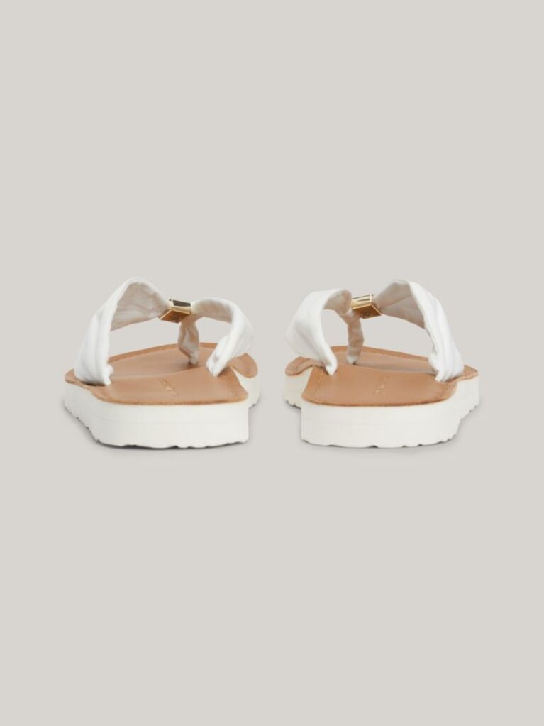Alb Flip-Flops Cu Placa Monogram Elevated  Femei