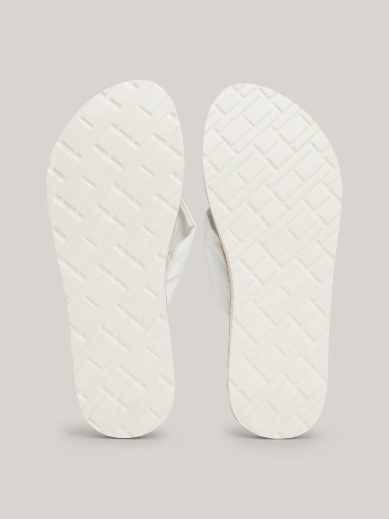 Alb Flip-Flops Cu Placa Monogram Elevated  Femei