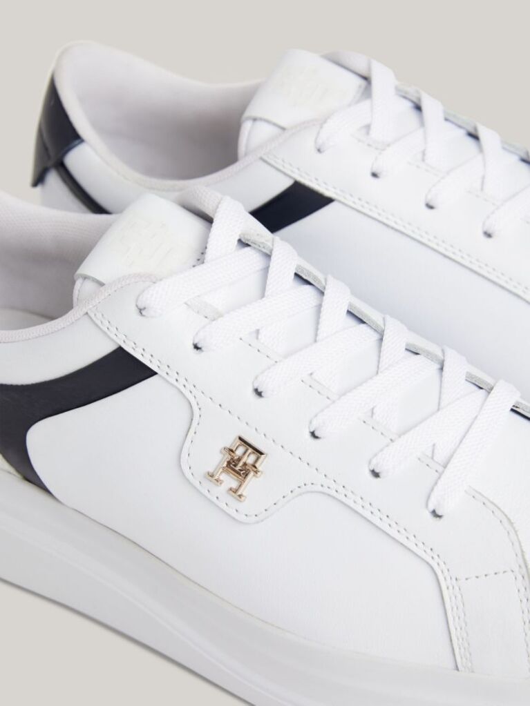 Alb Pantofi Sport Din Piele Cu Monograma TH  Femei