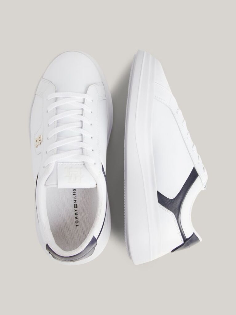 Alb Pantofi Sport Din Piele Cu Monograma TH  Femei
