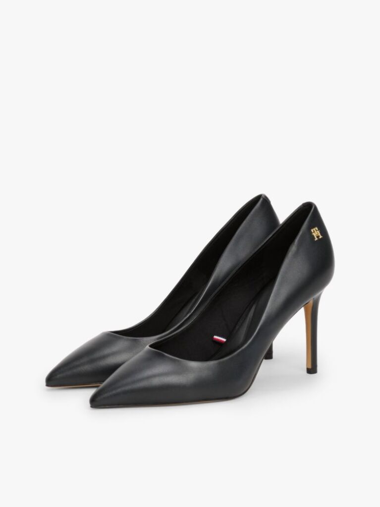 Negru Pantofi Stiletto Cu Varf Ascutit Din Piele  Femei
