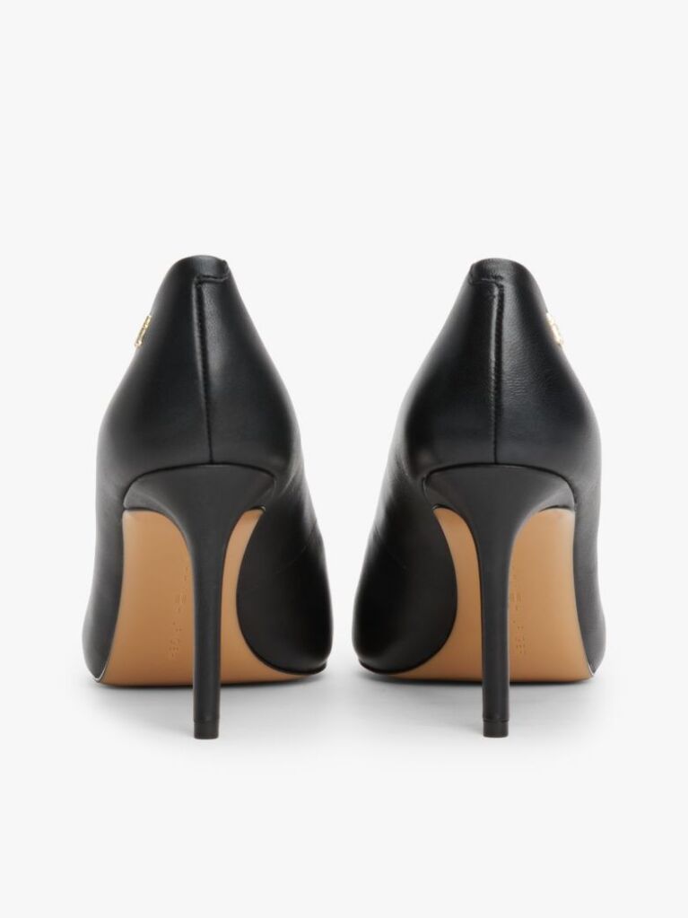 Negru Pantofi Stiletto Cu Varf Ascutit Din Piele  Femei