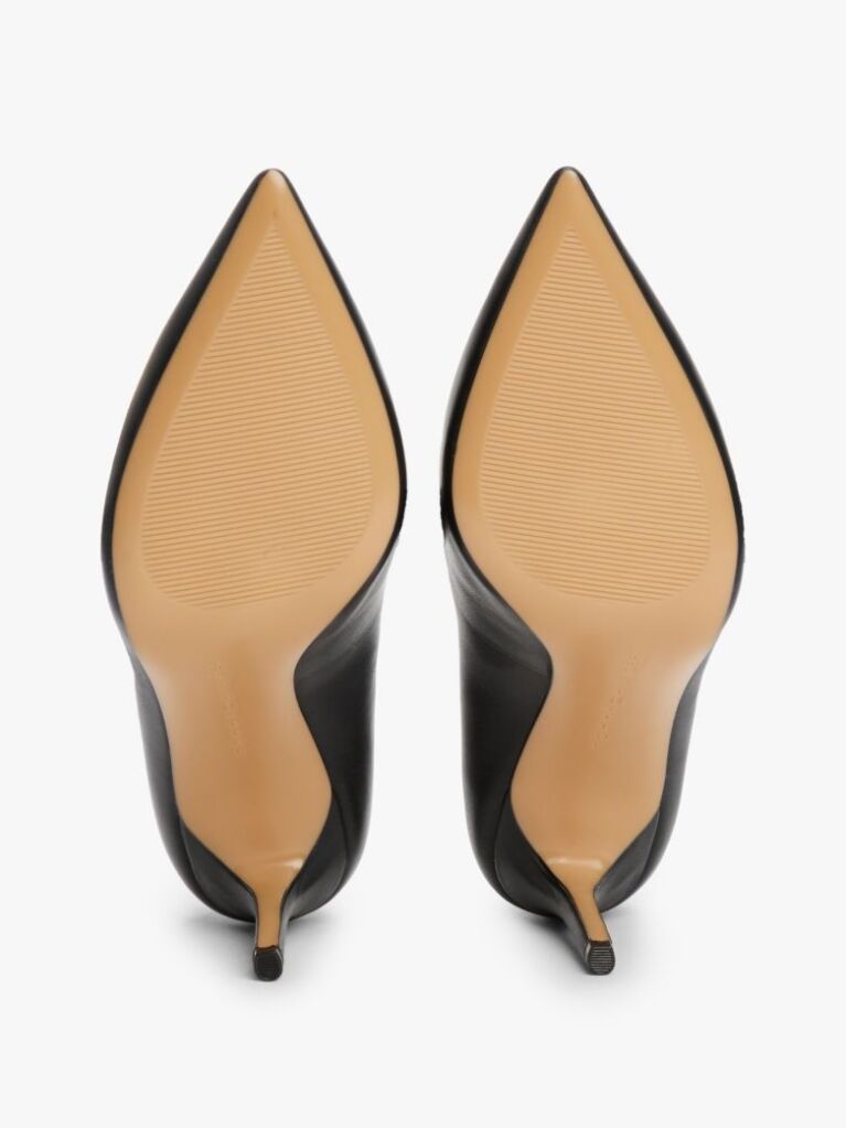 Negru Pantofi Stiletto Cu Varf Ascutit Din Piele  Femei