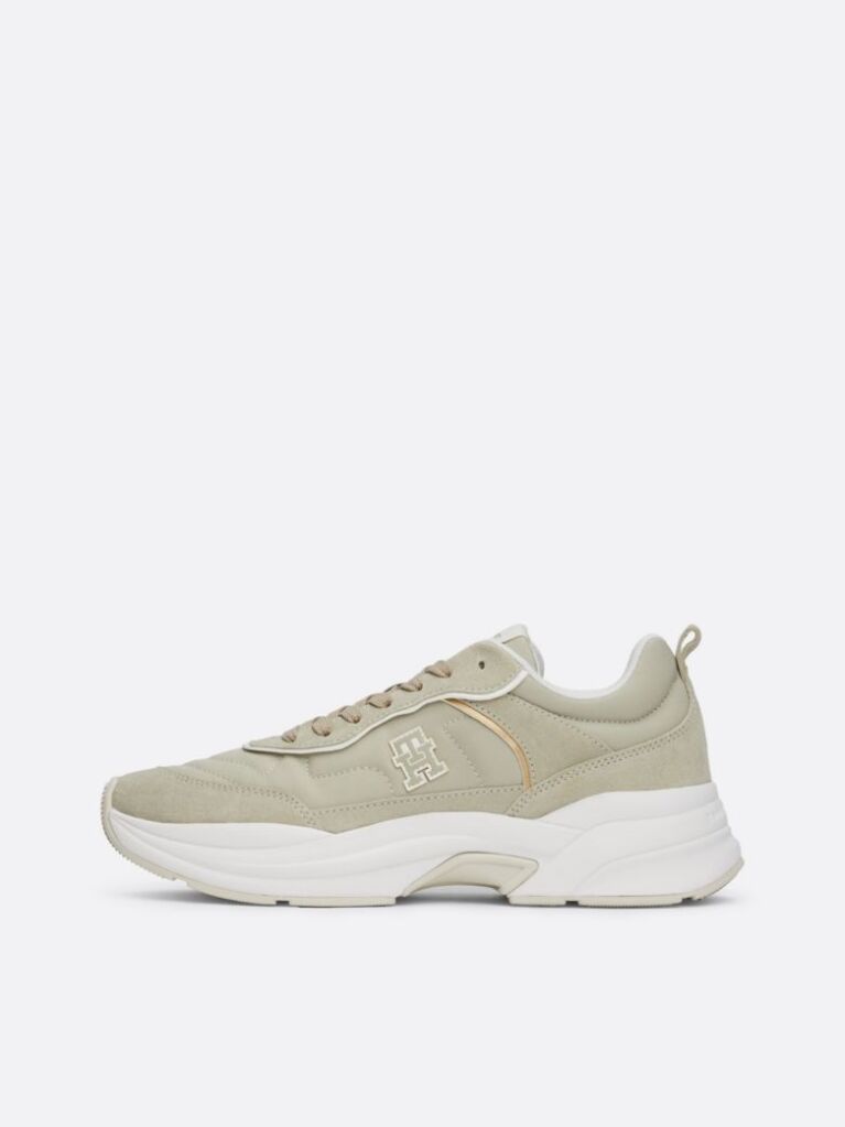 Bej Pantofi Sport Din Piele Intoarsa Chunky Runner  Femei