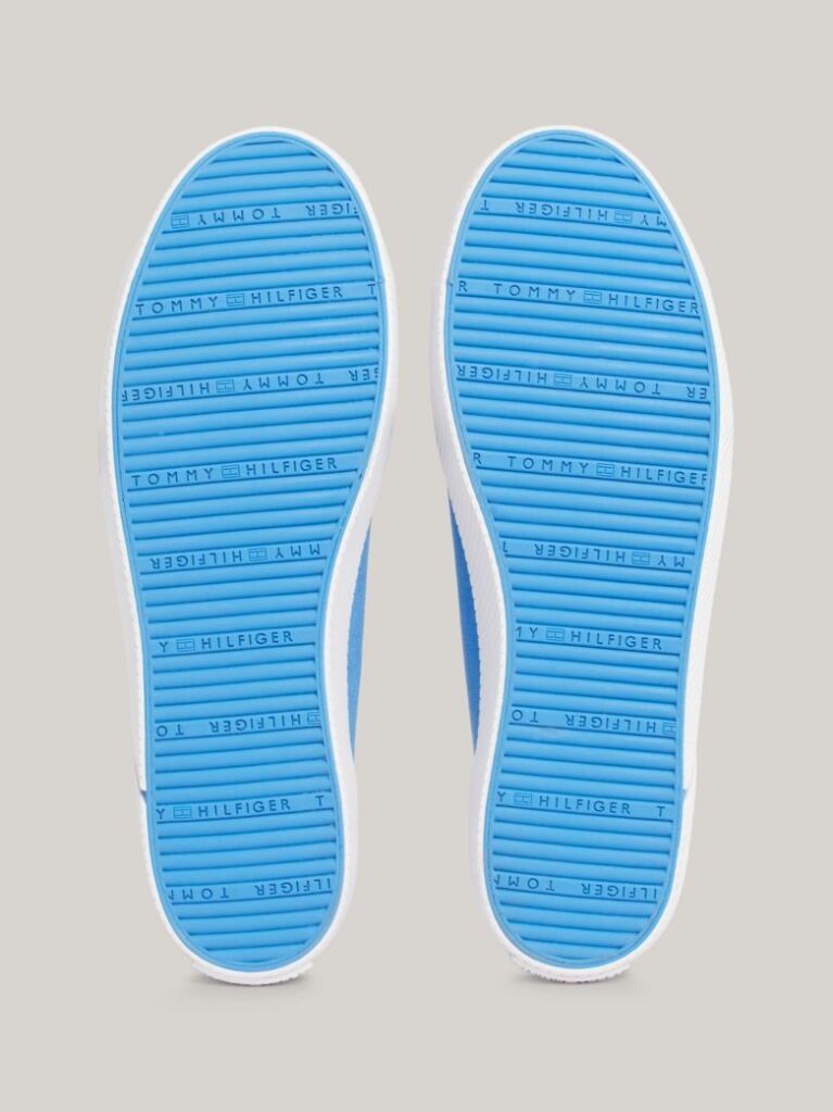 Blue Pantofi Sport Din Panza Cu Decorata Cu Emblema   Femei