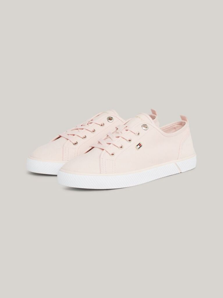 Pink Enamel Flag Canvas Trainers  Women