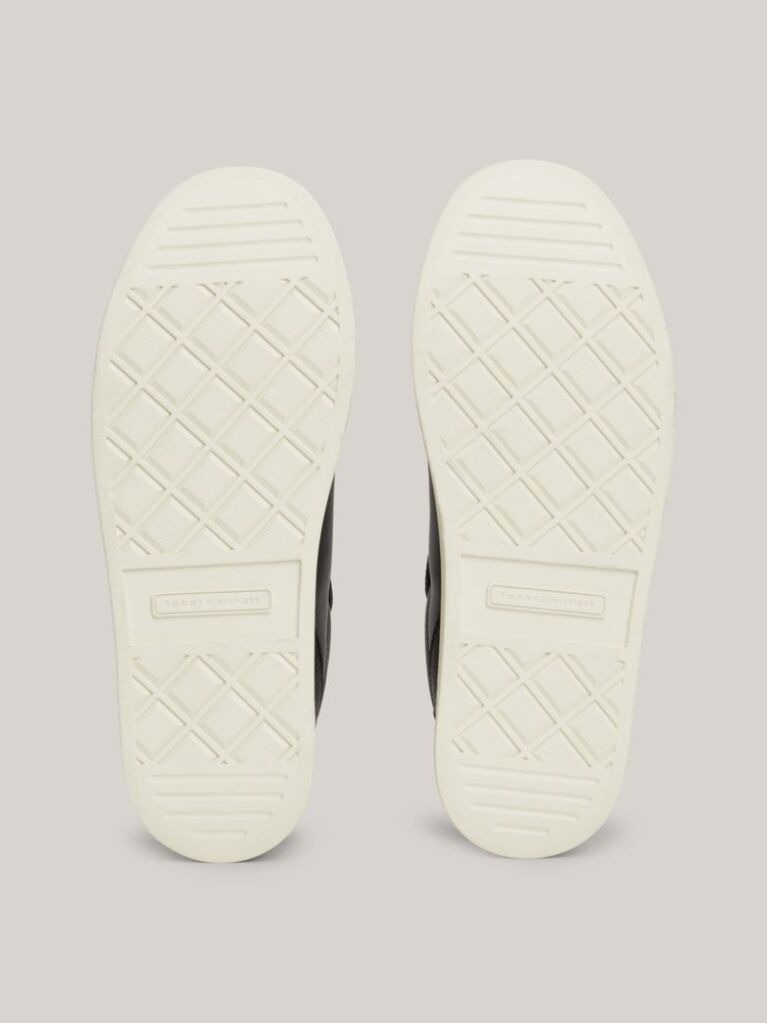 Black TH Monogram Leather Platform Trainers  Women