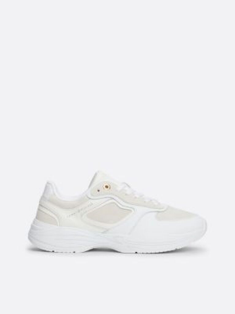 Alb Pantofi Sport Cu Textura Mixta Chuncky Runner  Femei