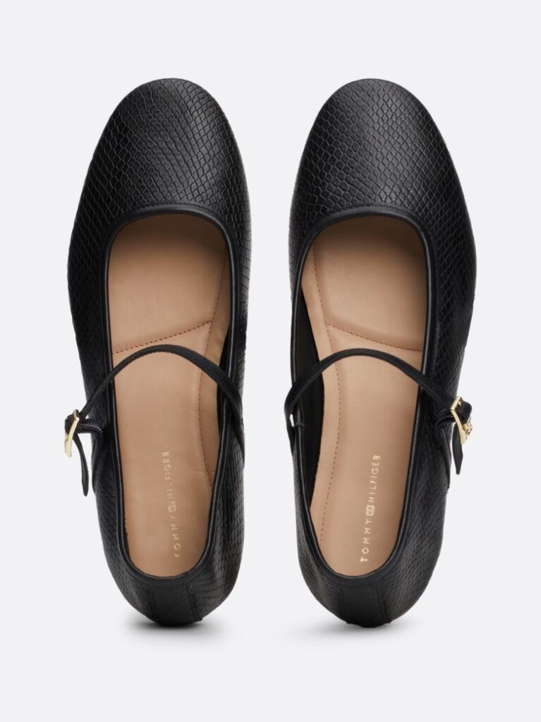 Negru Balerini Mary Jane Din Imitatie Piele De Sarpe  Femei