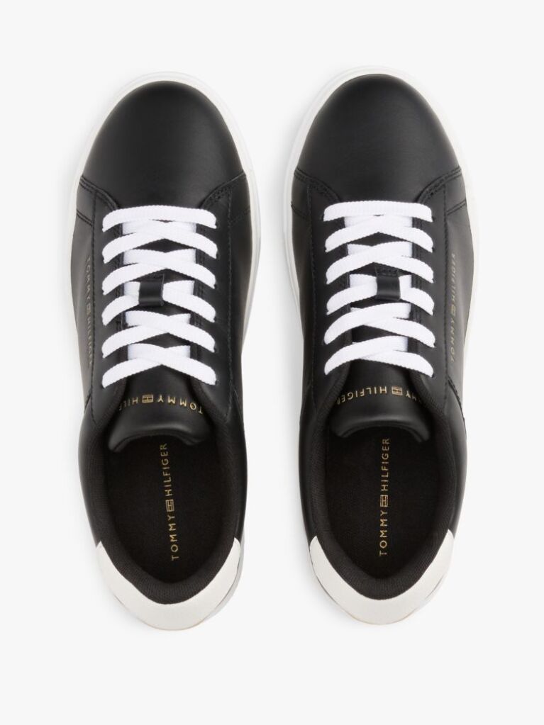Negru Pantofi Sport Essential Din Piele Metalizata  Femei