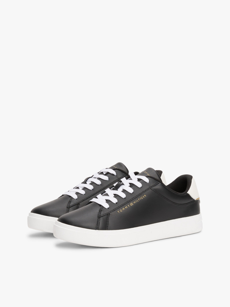 Negru Pantofi Sport Essential Din Piele Metalizata  Femei