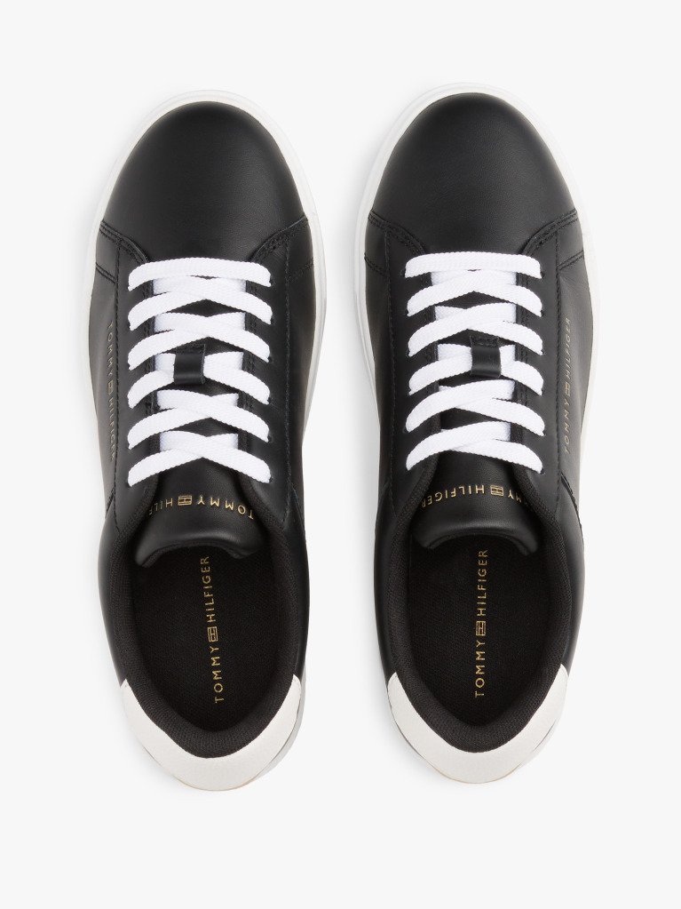 Negru Pantofi Sport Essential Din Piele Metalizata  Femei