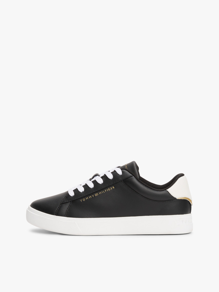 Negru Pantofi Sport Essential Din Piele Metalizata  Femei
