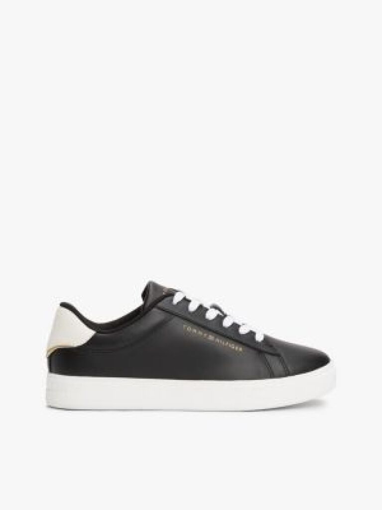 Negru Pantofi Sport Essential Din Piele Metalizata  Femei