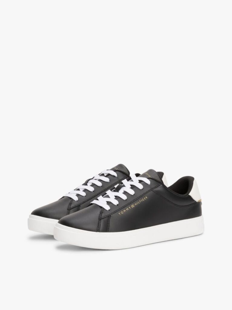 Negru Pantofi Sport Essential Din Piele Metalizata  Femei