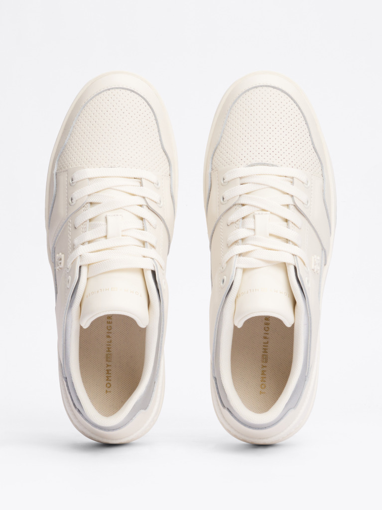 Bej Pantofi Sport De Baschet Din Piele Colour-Blocked  Femei