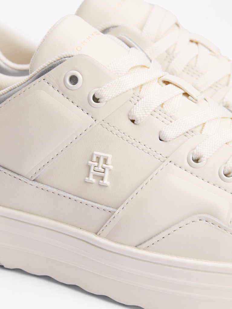 Bej Pantofi Sport De Baschet Din Piele Colour-Blocked  Femei