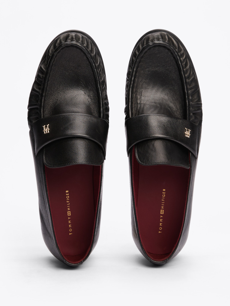 Negru Loafers Din Piele TH Monogram  Femei