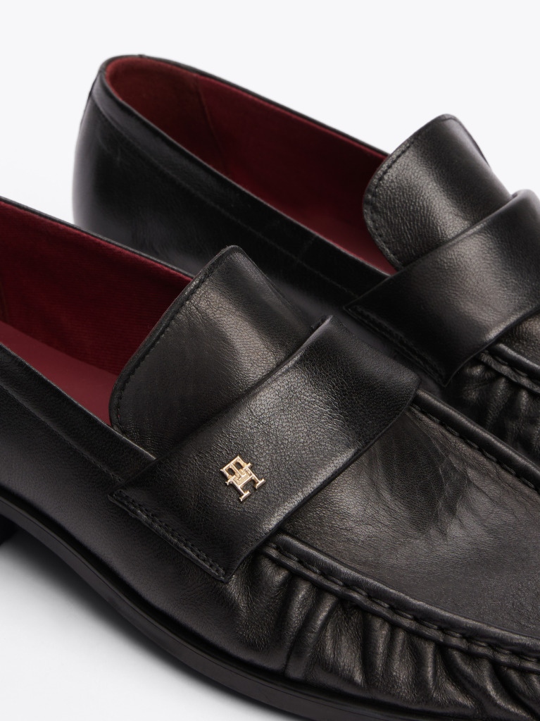 Negru Loafers Din Piele TH Monogram  Femei