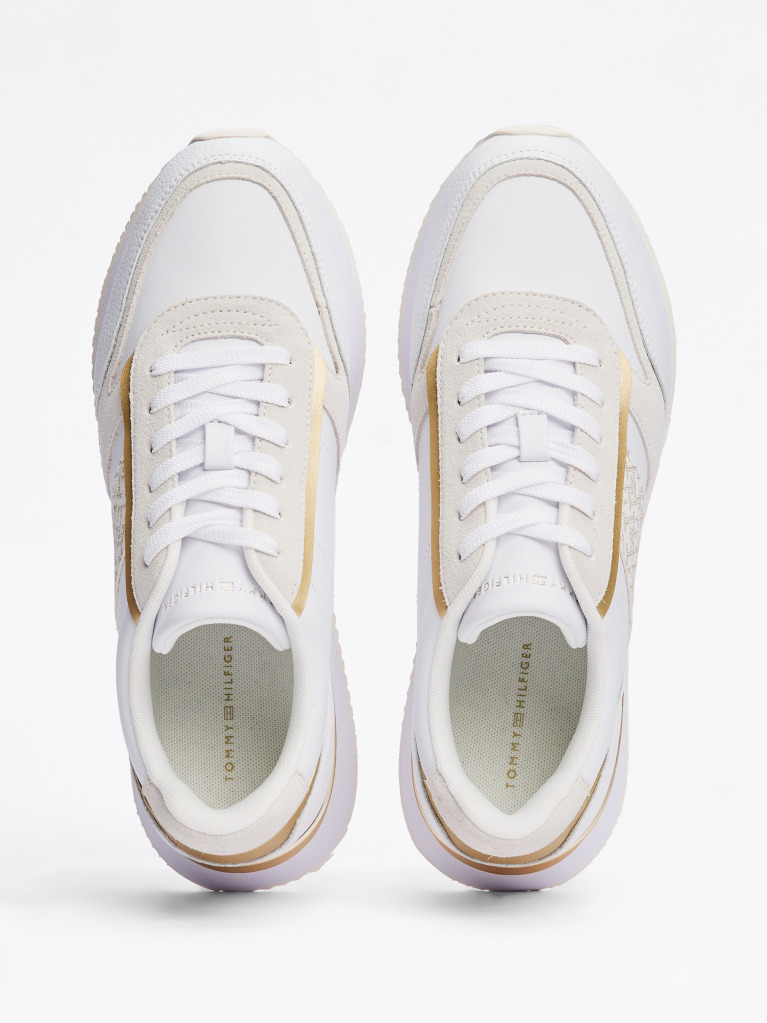 Alb Pantofi Sport TH Monogram Metallic  Femei