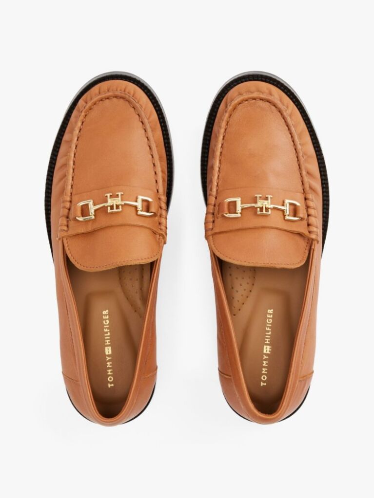 Brown Leather Horsebit Loafers  Women