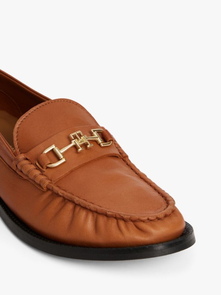 Brown Leather Horsebit Loafers  Women