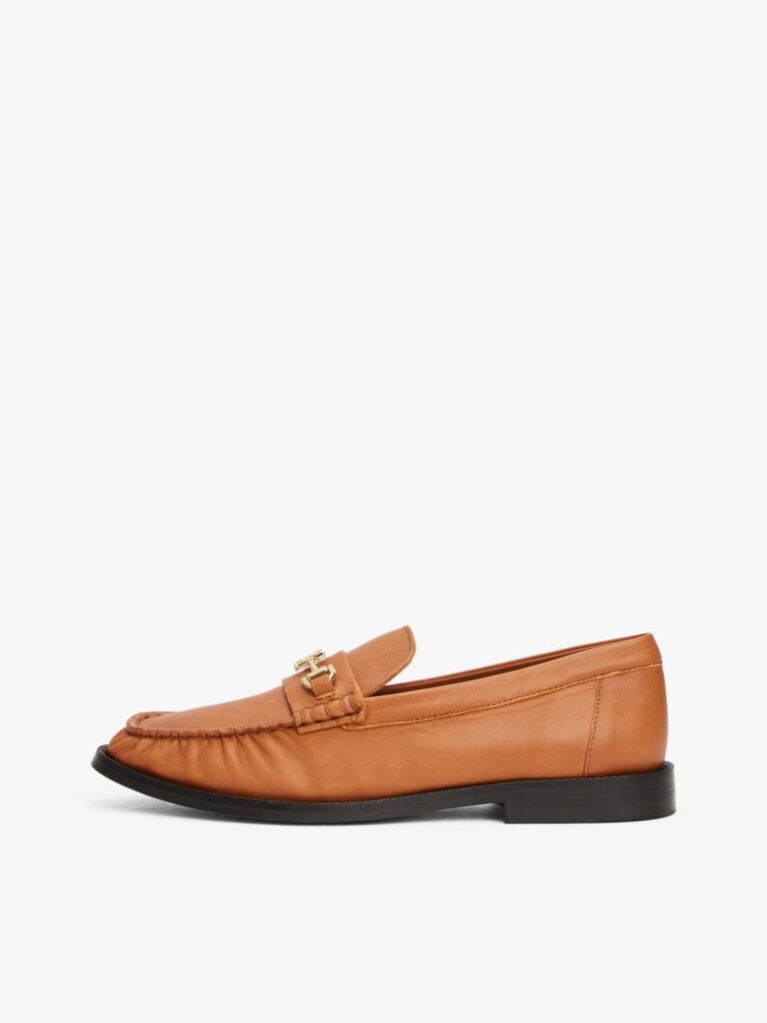 Brown Leather Horsebit Loafers  Women