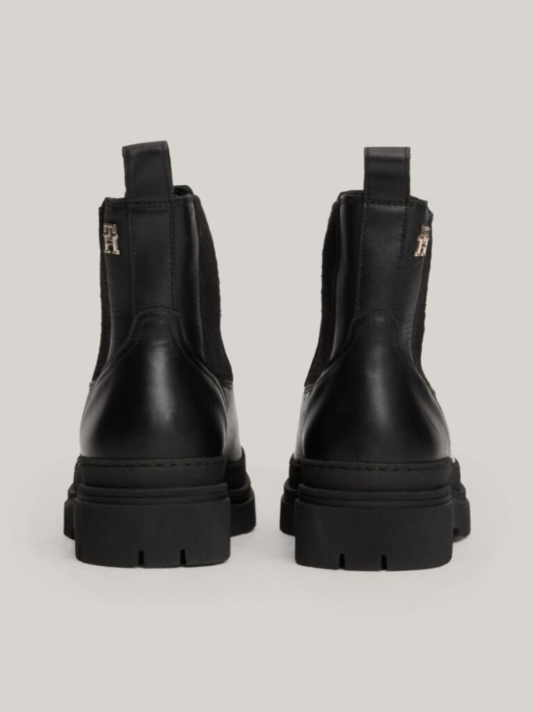 Negru Cizme Chelsea TH Monogram Din Piele  Femei