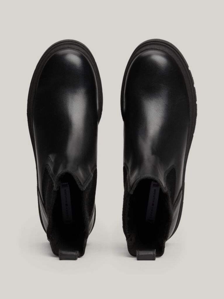 Negru Cizme Chelsea TH Monogram Din Piele  Femei