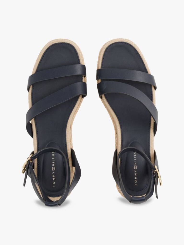 Blue Espadrile Cu Platforma Din Piele  Femei