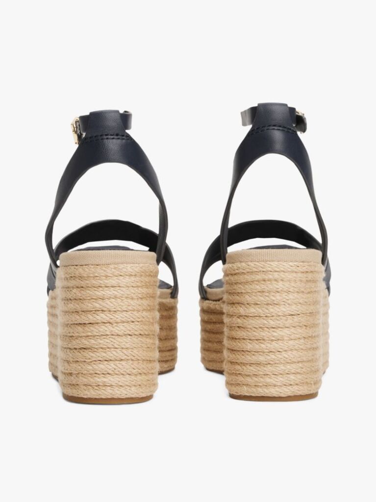 Blue Espadrile Cu Platforma Din Piele  Femei