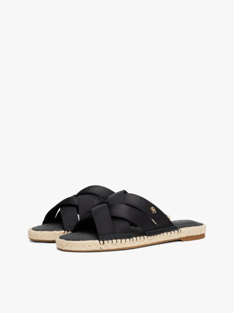 Negru Espadrile Din Satin  Femei