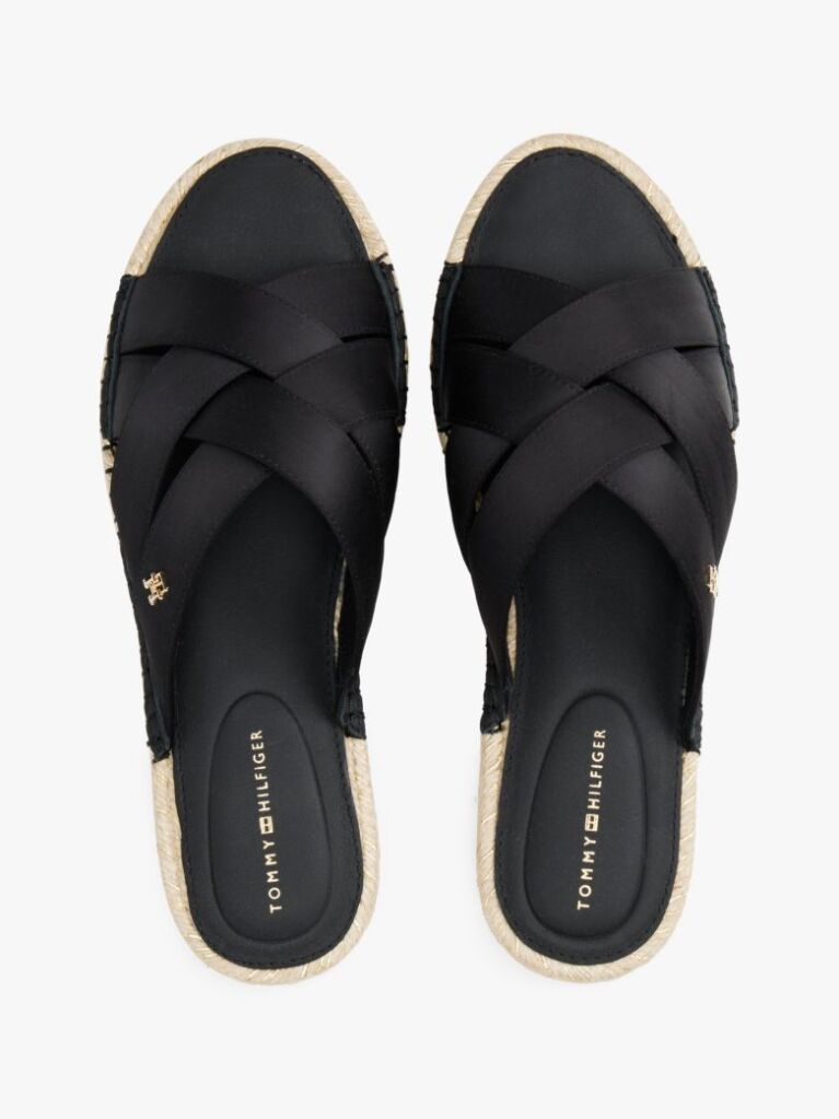 Negru Espadrile Din Satin  Femei
