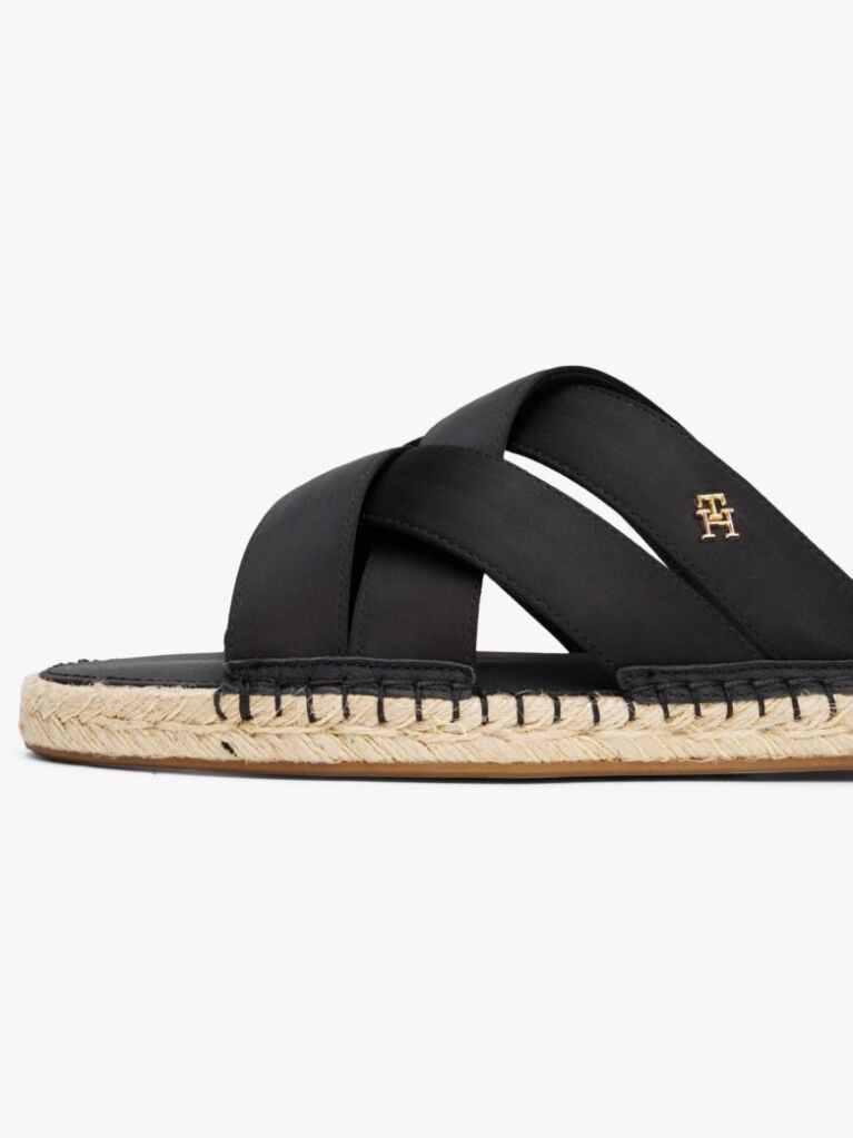 Negru Espadrile Din Satin  Femei