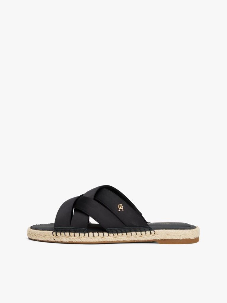 Negru Espadrile Din Satin  Femei