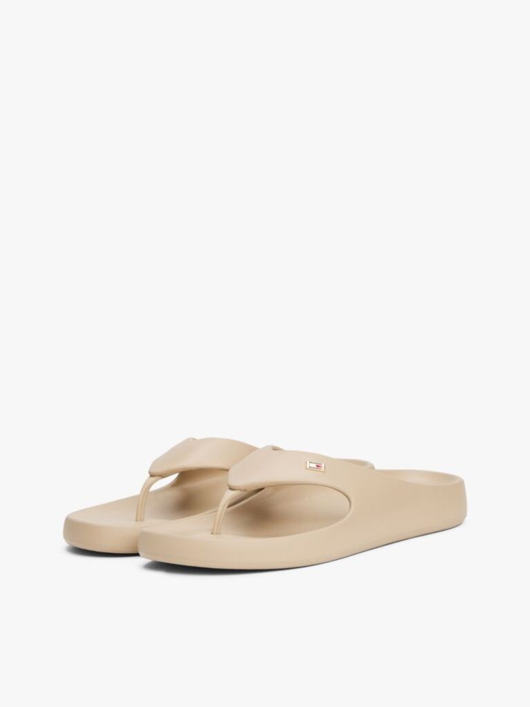 Bej Flip-Flops Conturate Cu Detalii Din Email Si Steagul Th  Femei