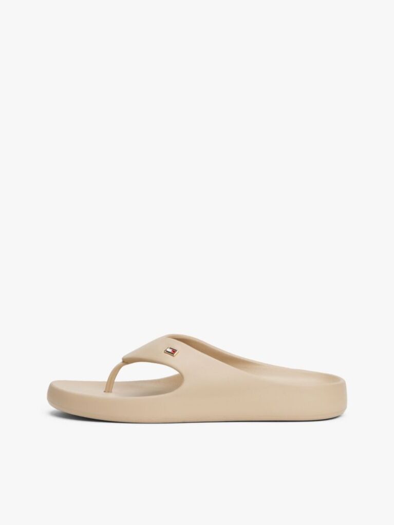 Bej Flip-Flops Conturate Cu Detalii Din Email Si Steagul Th  Femei