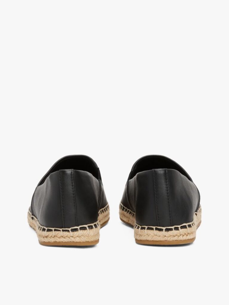 Negru Espadrile Din Piele  Femei