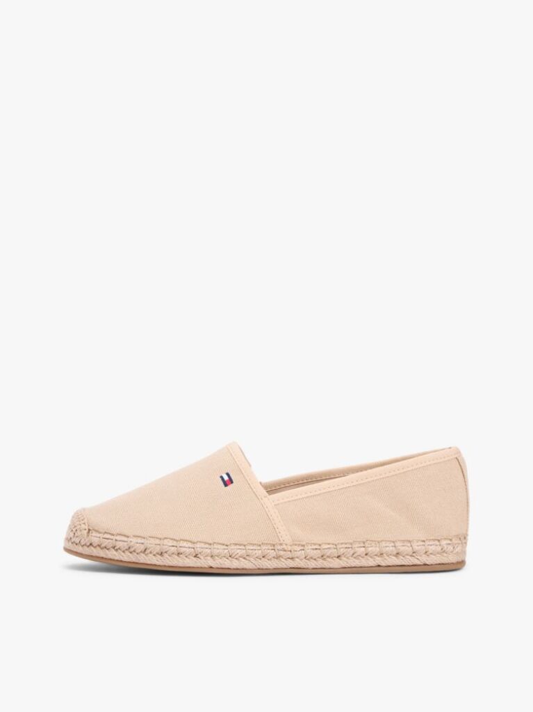 Beige Flag Embroidery Canvas Espadrilles  Women